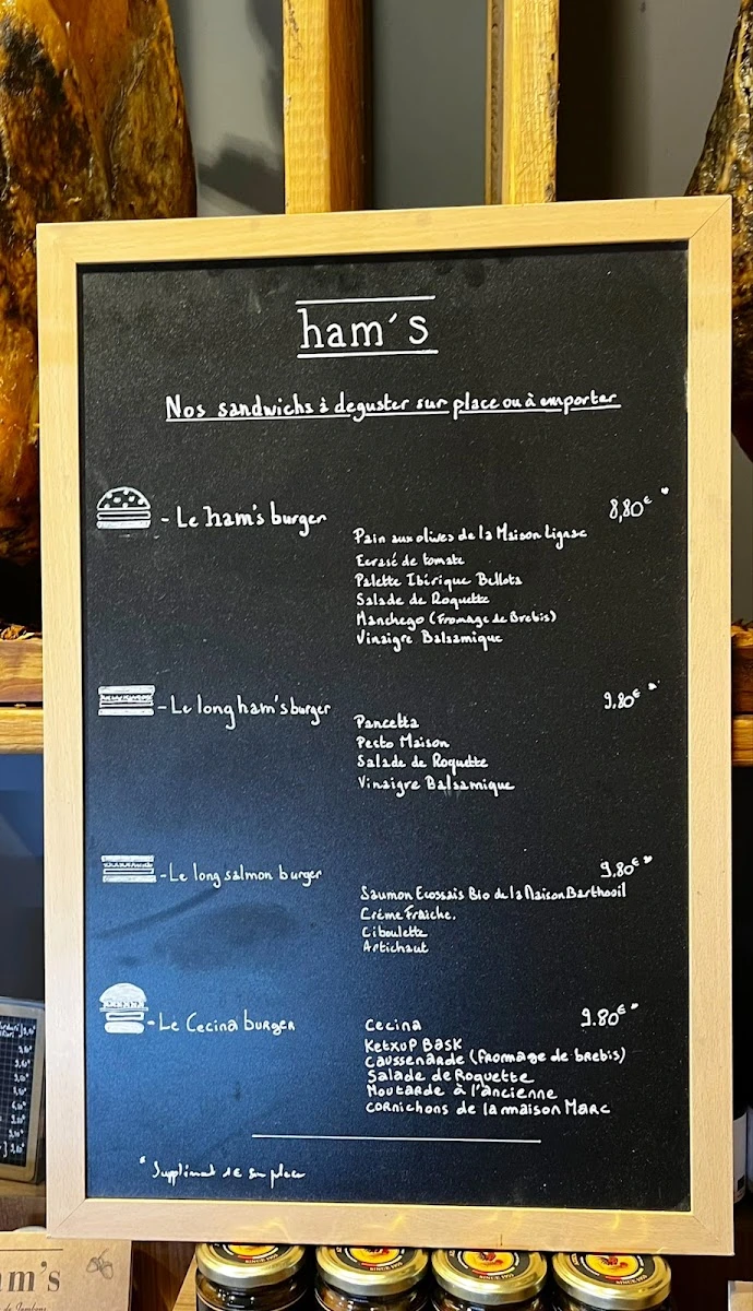 L'ardoise de Ham's: nos sandwichs à déguster sur place ou à emporter, avec les prix